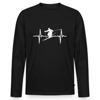 Ski ski skieur moniteur de ski - T-shirt manches longues Premium bio Homme - noir - Devant - Nico (187cm)