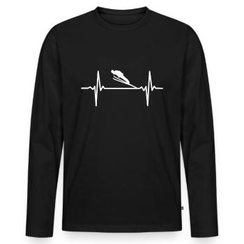 Ski jumping ski jumper - Men's Premium Organic Long Sleeve Shirt - black - Front - Nico (187cm)