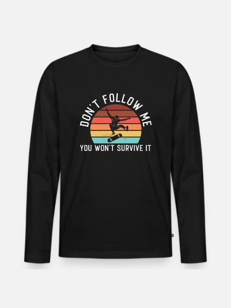 Skateboard Skateboarder Gift - Men's Premium Organic Long Sleeve Shirt - black