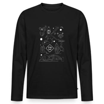 Australien - Männer Premium Bio Langarmshirt - Schwarz - Vorne - Nico (187cm)