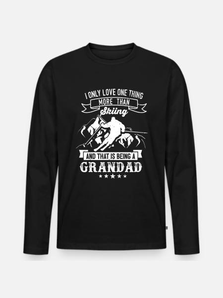 Ski Grandad skieur cadeau - T-shirt manches longues Premium bio Homme - noir