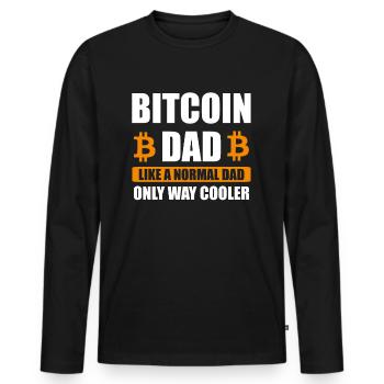 Bitcoin Dad BTC Trader Currency Gift - Men's Premium Organic Long Sleeve Shirt - black - Front - Nico (187cm)