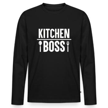 Cook chef home cook kitchen chef chef cook - Men's Premium Organic Long Sleeve Shirt - black - Front - Nico (187cm)