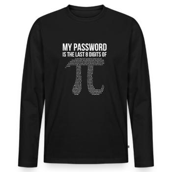 Cadeau de mathématicien drôle de citation de maths - T-shirt manches longues Premium bio Homme - noir - Devant - Nico (187cm)