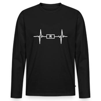 Electrician Electric Electric Gift - Men's Premium Organic Long Sleeve Shirt - black - Front - Nico (187cm)