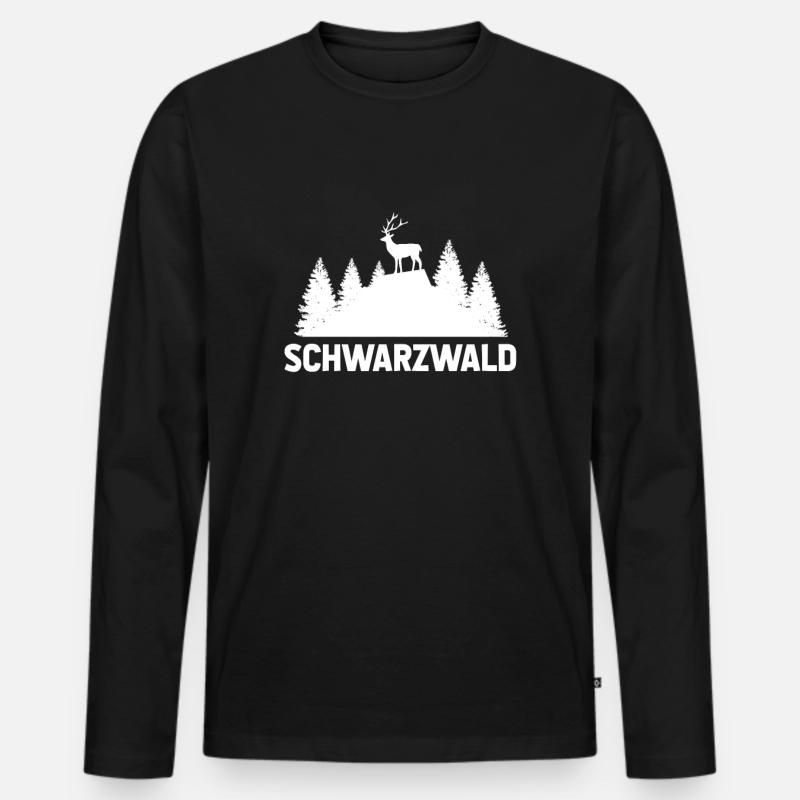 Schwarzwald - Männer Premium Bio Langarmshirt - Schwarz