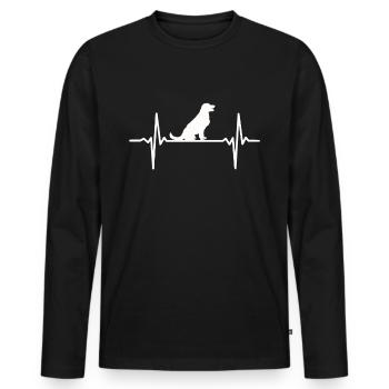 Heartbeat Labrador Retriever Golden Retriever - Men's Premium Organic Long Sleeve Shirt - black - Front - Nico (187cm)
