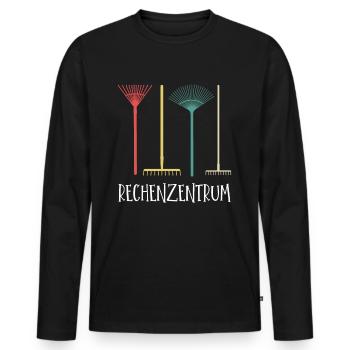 Rechenzentrum Garten Gärtner Blumen - Männer Premium Bio Langarmshirt - Schwarz - Vorne - Nico (187cm)