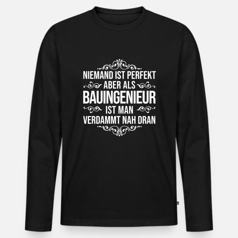 Bauingenieur - Männer Premium Bio Langarmshirt - Schwarz