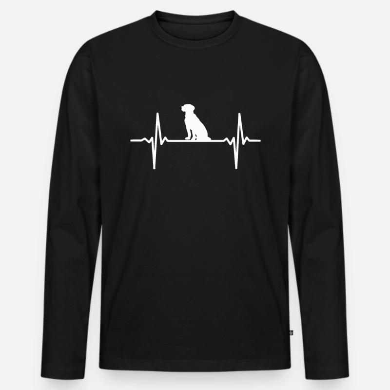 Herzschlag Labrador Retriever Beagle - Männer Premium Bio Langarmshirt - Schwarz