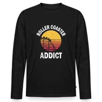 Roller coaster Roller Coaster Addict - Men's Premium Organic Long Sleeve Shirt - black - Front - Nico (187cm)