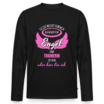 Trainerin Engel - Männer Premium Bio Langarmshirt - Schwarz - Vorne - Nico (187cm)