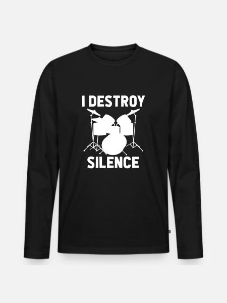 Drummer Drummer Saying - Men's Premium Organic Long Sleeve Shirt - black
