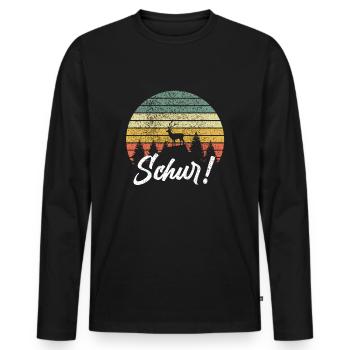 SCHUR - Siegerländer Wittgensteiner Platt Siegen - Männer Premium Bio Langarmshirt - Schwarz - Vorne - Nico (187cm)