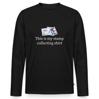 Philatelist Stamp Collection Stamp Collector - Men's Premium Organic Long Sleeve Shirt - black - Front - Nico (187cm)