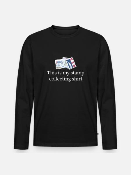 Philatelist Stamp Collection Stamp Collector - Men's Premium Organic Long Sleeve Shirt - black