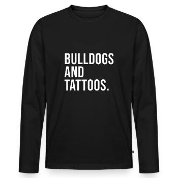 Bouledogue française Tatouages Frenchie Tatouage - T-shirt manches longues Premium bio Homme - noir - Devant - Nico (187cm)