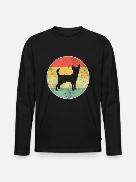 Chihuahua Dog Retro - Men's Premium Organic Long Sleeve Shirt - black