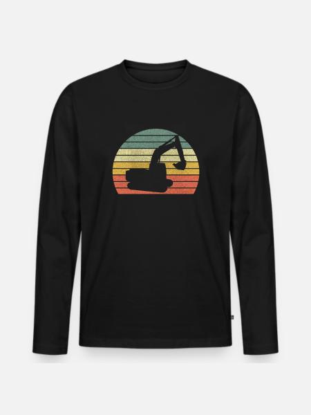 Baggerfahrer Baggern Baggerfahren Bagger - Männer Premium Bio Langarmshirt - Schwarz