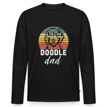 Meilleur caniche vintage papa chien papa pappa - T-shirt manches longues Premium bio Homme - noir - Devant - Nico (187cm)