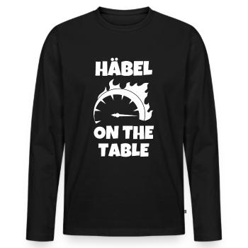 Häbel on the table Lokführer Geschenk - Männer Premium Bio Langarmshirt - Schwarz - Vorne - Nico (187cm)