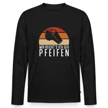 Schiedsrichter Schiri Referee - Ich geh pfeifen - Männer Premium Bio Langarmshirt - Schwarz - Vorne - Nico (187cm)
