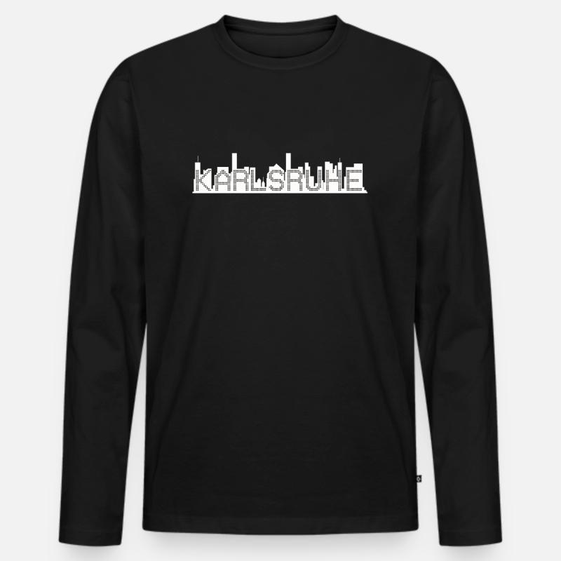 Karlsruher Karlsruhe Baden Badisch Geschenk - Männer Premium Bio Langarmshirt - Schwarz