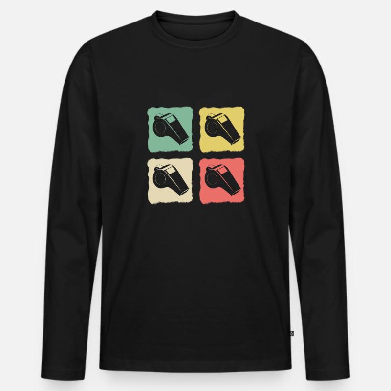 Schiedsrichter - Männer Premium Bio Langarmshirt - Schwarz