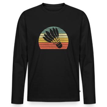 Badminton Balle de plumes Balles Sport - T-shirt manches longues Premium bio Homme - noir - Devant - Nico (187cm)