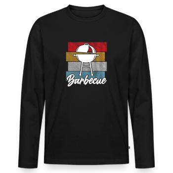 Barbecue barbecue barbecue grillé grillé saucisse - T-shirt manches longues Premium bio Homme - noir - Devant - Nico (187cm)