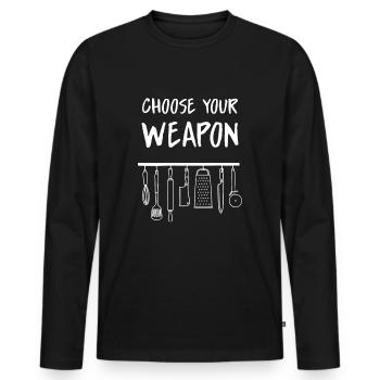 Bakery cuisine cuisine cuisine cuisine boulanger cuisinier - T-shirt manches longues Premium bio Homme - noir - Devant - Nico (187cm)