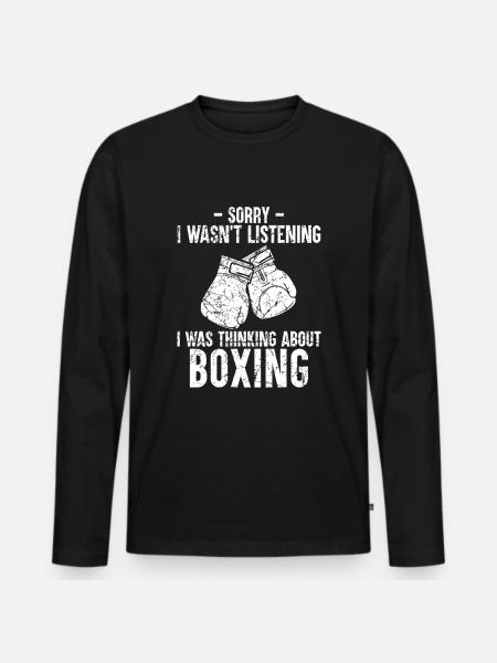 Boxer Geschenk Boxen Spruch - Männer Premium Bio Langarmshirt - Schwarz