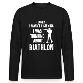 Biathlon Biathlete Cross-Country Skiing Shooting Gift - Men's Premium Organic Long Sleeve Shirt - black - Front - Nico (187cm)