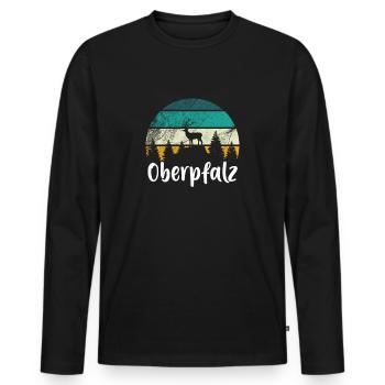 Oberpfalz - Männer Premium Bio Langarmshirt - Schwarz - Vorne - Nico (187cm)
