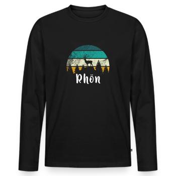 Rhön Franken Heimat - Männer Premium Bio Langarmshirt - Schwarz - Vorne - Nico (187cm)