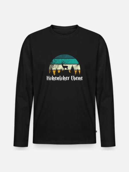 Hohenloher Ebene - Männer Premium Bio Langarmshirt - Schwarz