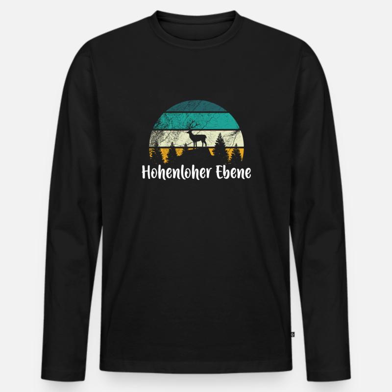 Hohenloher Ebene - Männer Premium Bio Langarmshirt - Schwarz