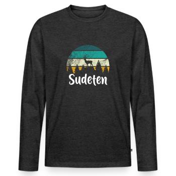 Sudetenland Sudeten - Männer Premium Bio Langarmshirt - Anthrazit meliert - Vorne - Nico (187cm)