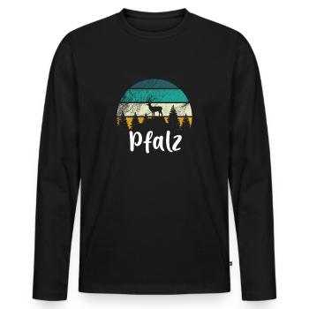 Pfalz Pfälzer Rheinland-Pfalz Geschenk - Männer Premium Bio Langarmshirt - Schwarz - Vorne - Nico (187cm)