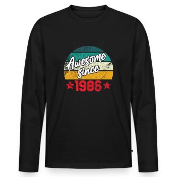 Awesome since 1986, Legend since 1986 - Männer Premium Bio Langarmshirt - Schwarz - Vorne - Nico (187cm)