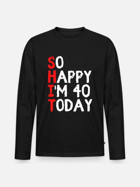 40 år 40-års fødselsdag sjov gave - Premium økologisk langærmet T-shirt til mænd - sort