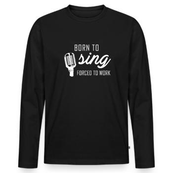 Belles phrases Chanteurs Chanteurs Amour Chanteuse Drôle - T-shirt manches longues Premium bio Homme - noir - Devant - Nico (187cm)