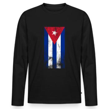 Cuba Flag Cuba Flag liberates Cuba Cuban - Men's Premium Organic Long Sleeve Shirt - black - Front - Nico (187cm)