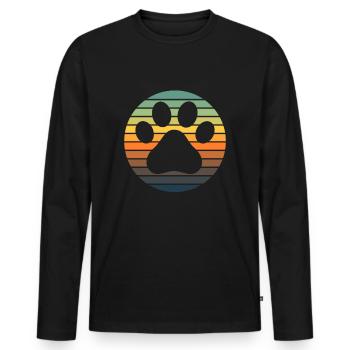 Dog's Paw Paw Dog - Men's Premium Organic Long Sleeve Shirt - black - Front - Nico (187cm)