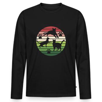 Chat Chat - T-shirt manches longues Premium bio Homme - noir - Devant - Nico (187cm)