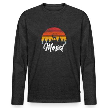 Mosel Moselaner Moselwein Winzer Geschenk - Männer Premium Bio Langarmshirt - Anthrazit meliert - Vorne - Nico (187cm)