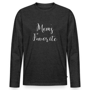 Mamas Favorit - Männer Premium Bio Langarmshirt - Anthrazit meliert - Vorne - Nico (187cm)