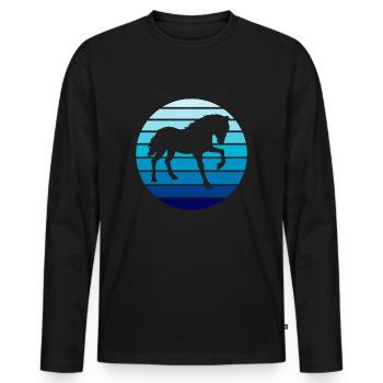 Proverbes chevaux Équitation Équitation Équitation - T-shirt manches longues Premium bio Homme - noir - Devant - Nico (187cm)