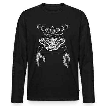Motte avec phases lunaires par Nikki-Luka - T-shirt manches longues Premium bio Homme - noir - Devant - Nico (187cm)