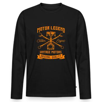 Legend Garage Screwdriver Workshop Piston Car - Men's Premium Organic Long Sleeve Shirt - black - Front - Nico (187cm)